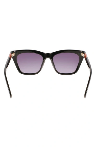 Shop Longchamp Le Pliage 54mm Modified Rectangular Sunglasses In Black