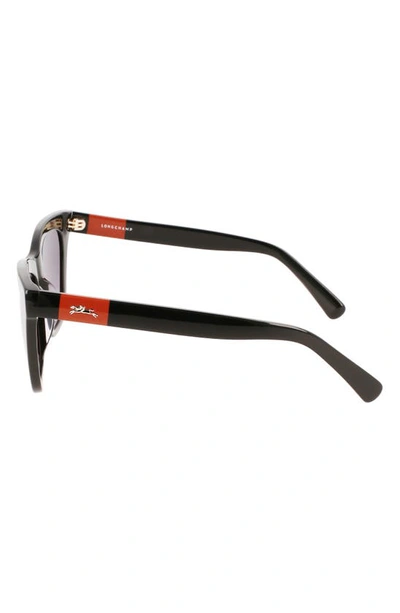 Longchamp Le Pliage 54mm Modified Rectangular Sunglasses In Black