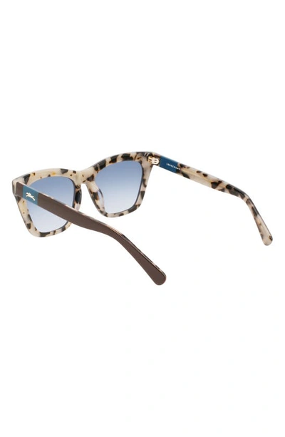 Shop Longchamp Le Pliage 54mm Modified Rectangular Sunglasses In Brown/ Milky Havana