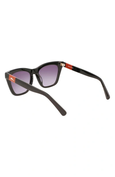 Shop Longchamp Le Pliage 54mm Modified Rectangular Sunglasses In Black