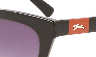 Shop Longchamp Le Pliage 54mm Modified Rectangular Sunglasses In Black