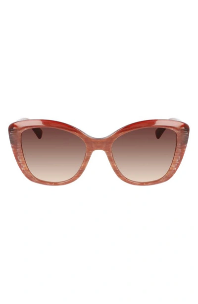 Shop Longchamp Roseau 54mm Butterfly Sunglasses In Red Marble