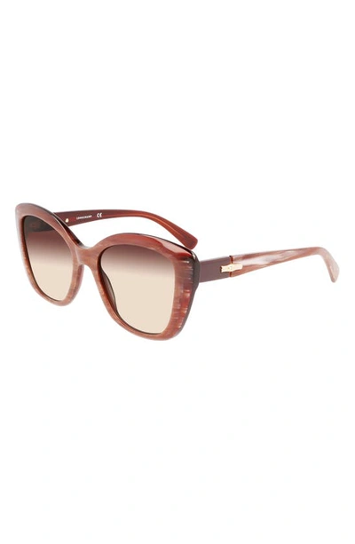 Longchamp Roseau 54mm Butterfly Sunglasses In Red Marble