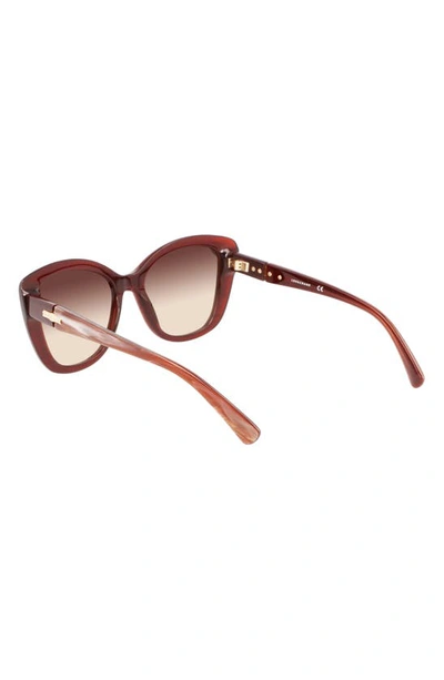 Longchamp Roseau 54mm Butterfly Sunglasses In Red Marble