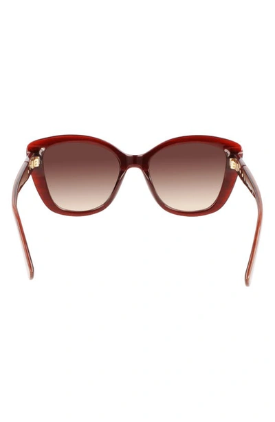 Shop Longchamp Roseau 54mm Butterfly Sunglasses In Red Marble