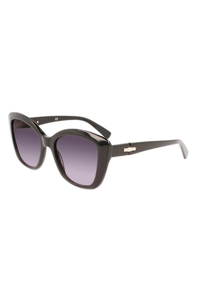 Shop Longchamp Roseau 54mm Butterfly Sunglasses In Black