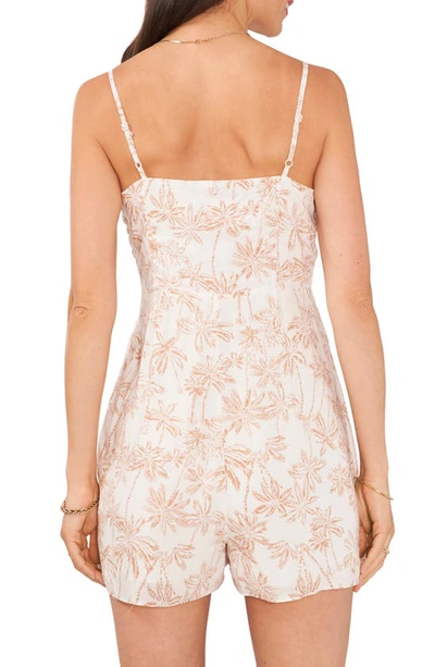 Shop 1.state Palm Print Wrap Front Voile Romper In Etched Palm