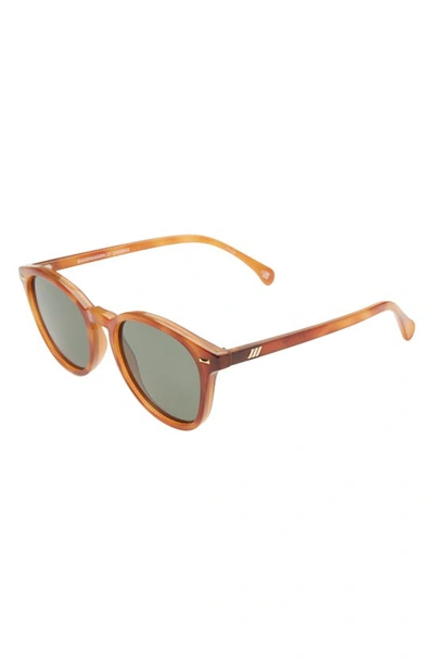 Shop Le Specs Bandwagon 51mm Round Sunglasses In Vintage Tort