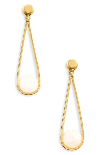 Shop Dean Davidson Mini Ipanema Drop Earrings In Moonstone/ Gold