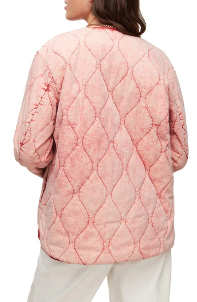 Allsaints Reign Onion Quilted Jacket In Pink