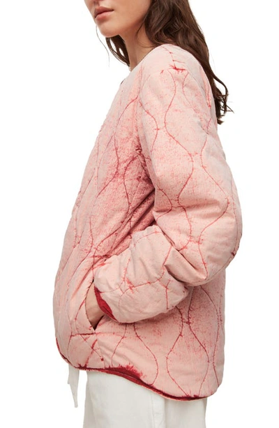 Allsaints Reign Onion Quilted Jacket In Pink