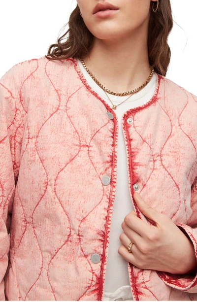Allsaints Reign Onion Quilted Jacket In Pink
