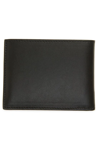 Shop Amiri Logo Leather Bifold Wallet In Black