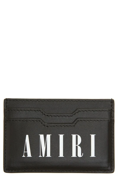 Shop Amiri Logo Leather Card Holder In Black