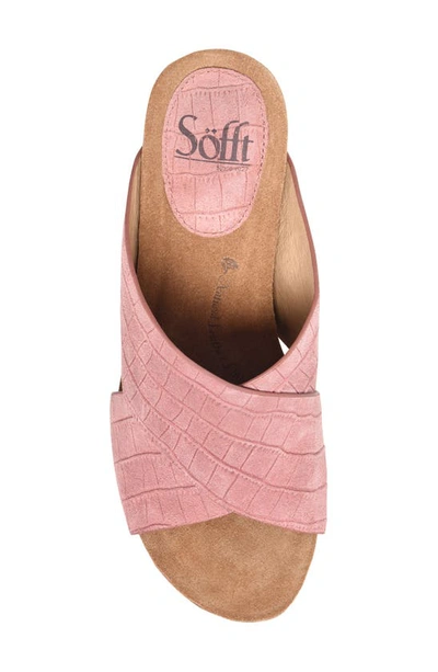 Shop Söfft Ciera Crisscross Wedge Sandal In Desert Rose