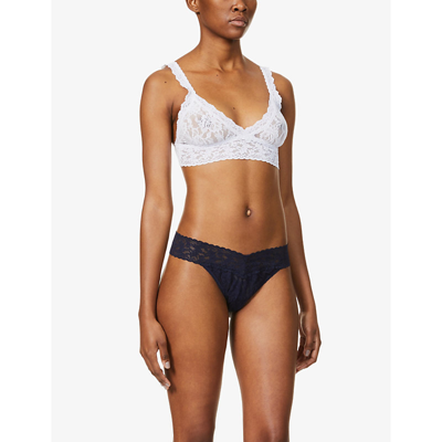 Hanky Panky Petite Cotton With A Conscience Low-rise Thong In Navy