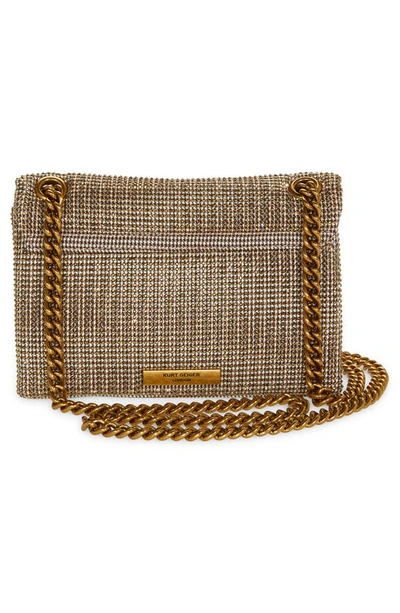 Shop Kurt Geiger Mini Kensington Tweed Crossbody Bag In Dark Beige