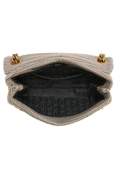 Kurt Geiger Mini Kensington Tweed Crossbody Bag In Dark Beige