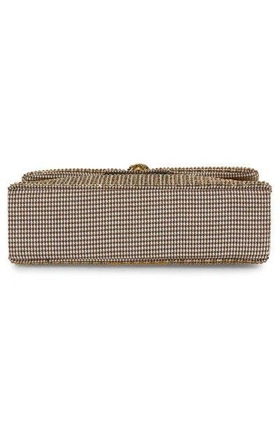 Kurt Geiger Mini Kensington Tweed Crossbody Bag In Dark Beige
