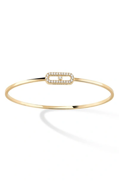 Messika Move Uno Pavé Diamond Bangle In Yellow Gold