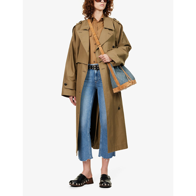 Paige Womens Mel Distressed Live Hem Colette Cropped Flared High-rise Stretch-denim Jeans In Mel Distressed Live Hem