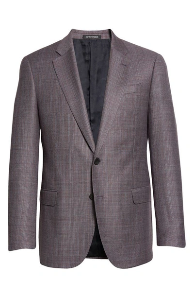 Shop Emporio Armani Textured Plaid Wool Sport Coat In Solid Light Green