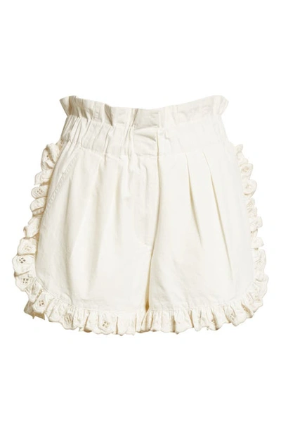 Shop Sea Kiara Eyelet Trim Cotton Shorts In White