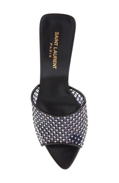 Shop Saint Laurent Luz Pointed Toe Sandal In Nero Crystal