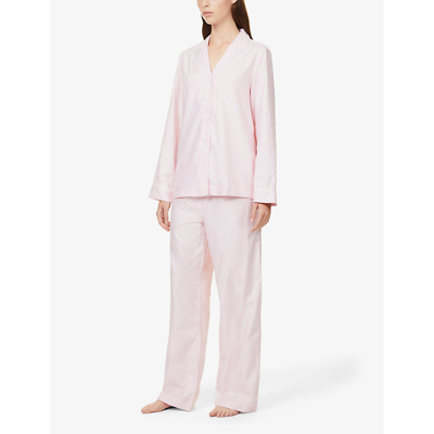 Shop Derek Rose Kate Polka Dot-pattern Cotton Pyjama Set In Pink