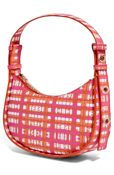 Shop House Of Want H.o.w. We Are Confident Vegan Leather Shoulder Bag In Berry Plaid
