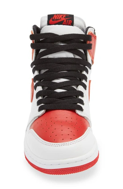Shop Jordan Kids' Air  1 Retro High Basketball Shoe In White/ University Red/ Black