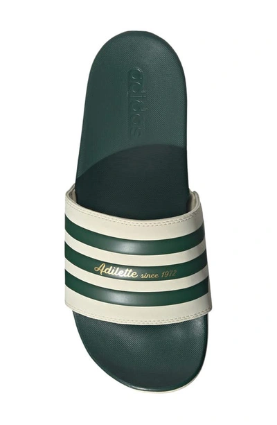 Shop Adidas Originals Adilette Comfort Sport Slide In White/ Green/ Gold