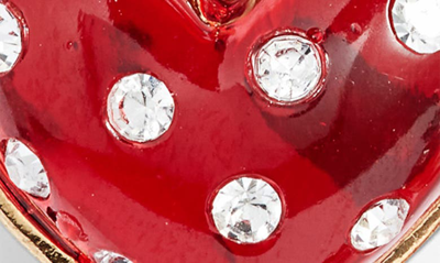 Shop Oscar De La Renta Sweetheart Crystal Drop Earrings In Ruby