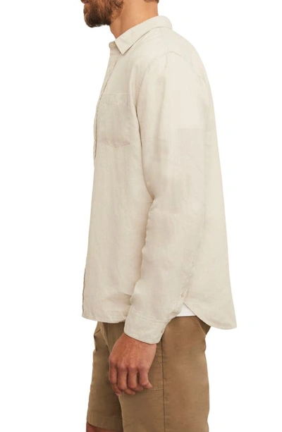 Shop Vince Linen Button-up Shirt In Desert Sand