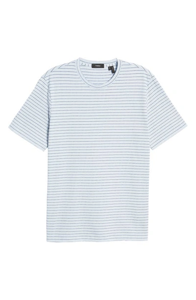 Shop Theory Clean Oblique Stripe T-shirt In Opal/ Eclipse