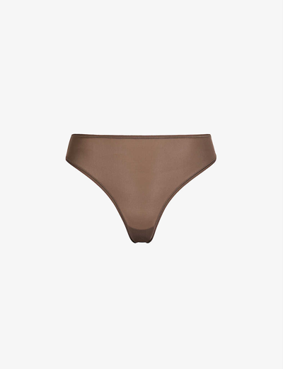 Shop Skims Women's Oxide Fits Everybody Mid-rise Stretch-woven Thong