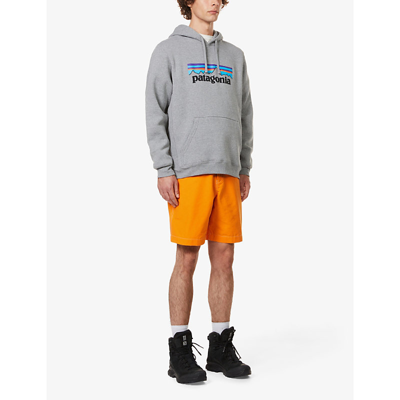 Shop Patagonia Men's Gravel Heather Logo-print Recycled Polyester And Cotton Blend Hoody