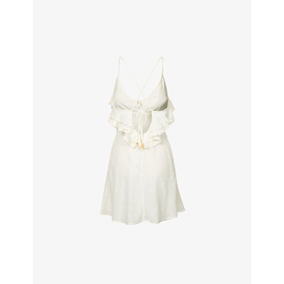 Shop Free People Love Forever Ruffle-trim Cotton Mini Dress In Ivory