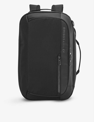 Shop Briggs & Riley Convertible Nylon Backpack Duffle Bag In Black