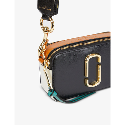 Marc Jacobs Snapshot Leather Crossbody Bag - Black/Honey Ginger