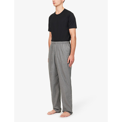 Sunspel Relaxed fit Cotton poplin Pyjama Bottoms In Mid Grey