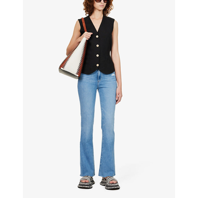 Paige Laurel Canyon Bootcut High-rise Stretch-denim Jeans In Blue