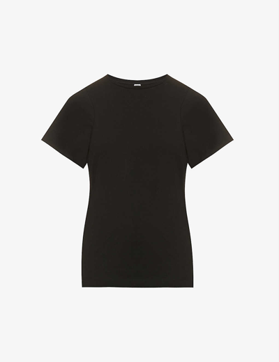 Shop Totême Scoop-neck Organic Cotton T-shirt In Black