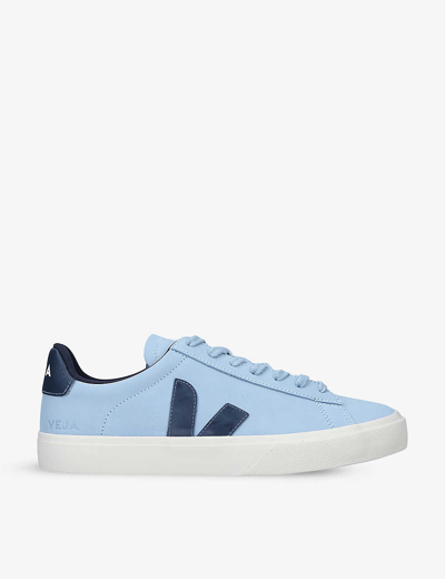 Shop Veja Men's Campo Nubuck-leather Low-top Trainers In Blue/pal.c