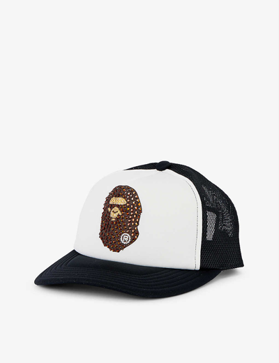 A Bathing Ape Bape Head Crystal Stone Cap In Black | ModeSens