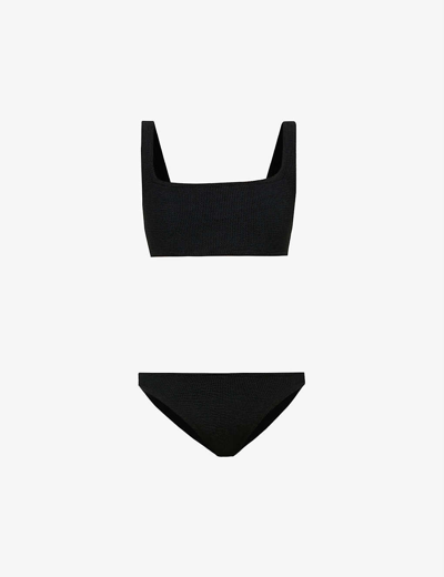 Shop Hunza G Xandra Crinkled Bikini Set In Black