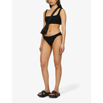 Shop Hunza G Xandra Crinkled Bikini Set In Black
