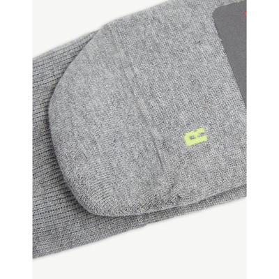 Falke Run Reinforced Cotton-blend Socks In Light Grey
