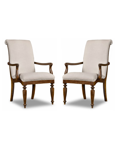 Shop Hooker Furniture Cecile Dining Arm Chair, Set Of 2 In Wood / Natural