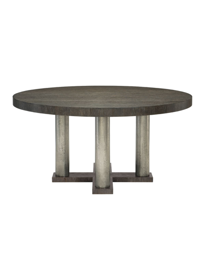Bernhardt Linea Round Dining Table In Charcoal